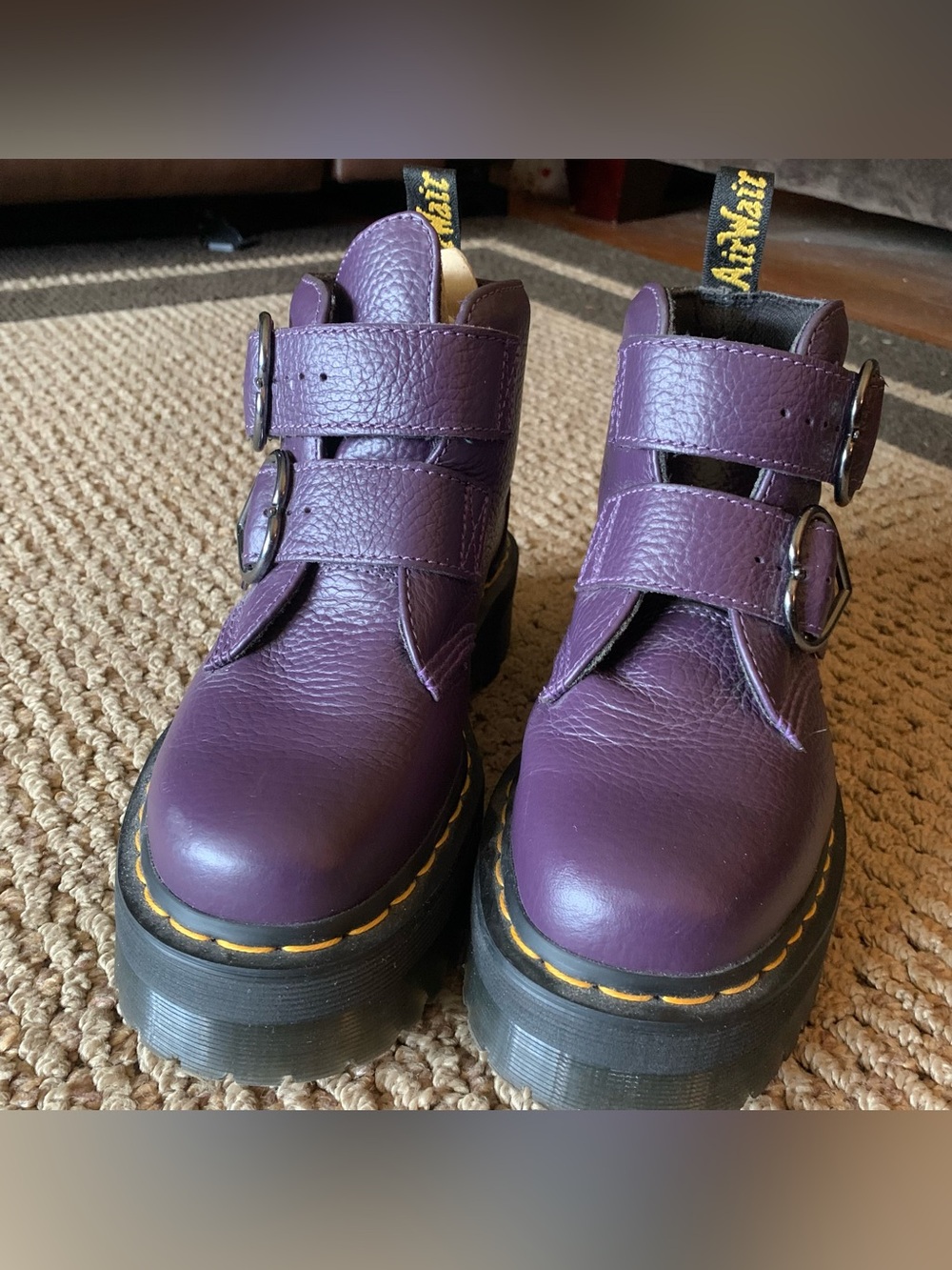 Dr. Martens Devon Heart Ankle Boots in Deep Purple - Picture 4 of 10
